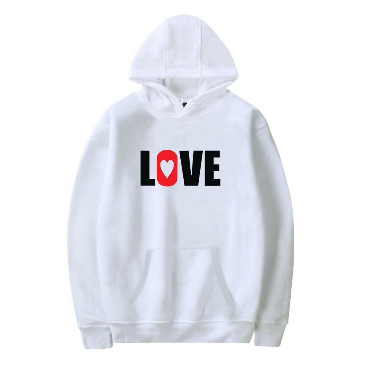 Khanani's Love printed full sleeves pullover hooded hoodies for men women - ValueBox