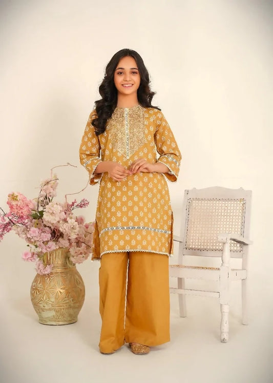 Skin cambric 2pcs shalwar suit for Girls