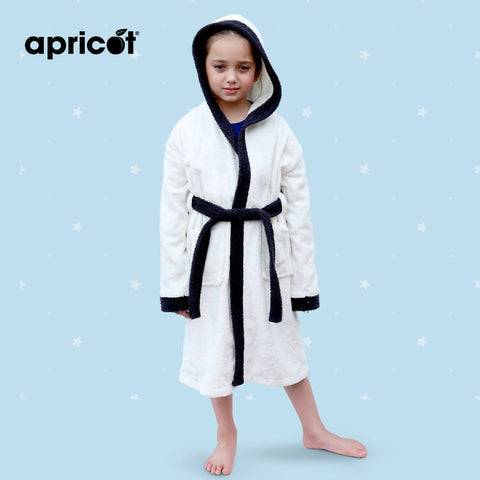 Cotton-Kid-s-Bathrobe-White-Over-Black-Apricot-9238