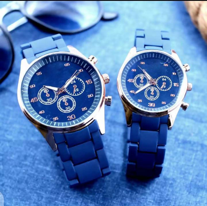 100% Imported Premium Quality Blue Couple Watch Men and Women New Design - ValueBox