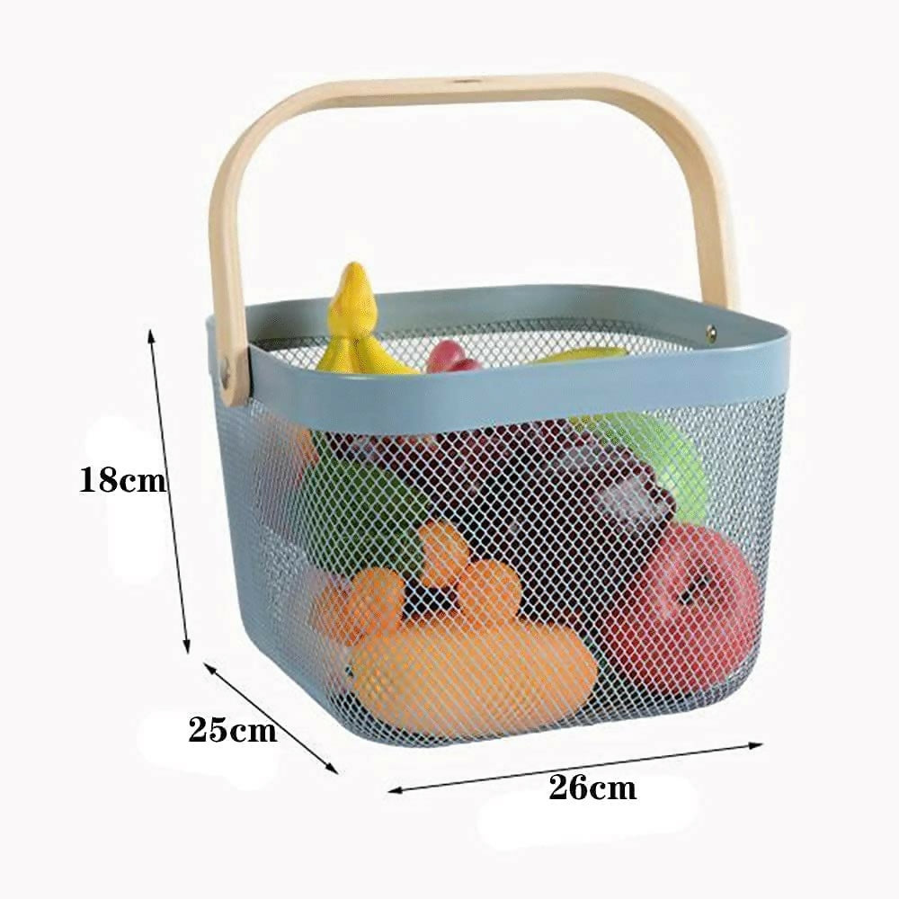 Mesh-Steel-Basket-with-Wooden-Handle-Square-Blue-Apricot-5656