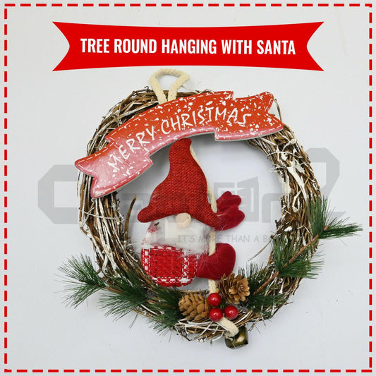 Tree Round Hanging with Santa