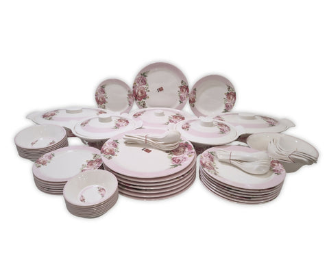 72 Pcs Iconic Melamine Dinner Set 8 Person Serving , Premium Quality Beautiful Look I,9 - ValueBox