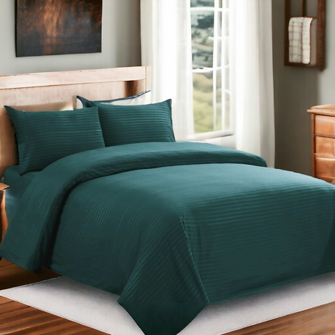 Green Stripe Double Bedsheet - Db206