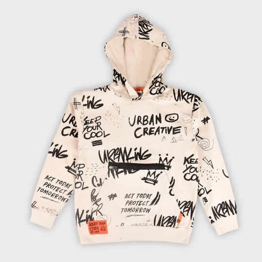 Grey Graphic Boys' Hoodie