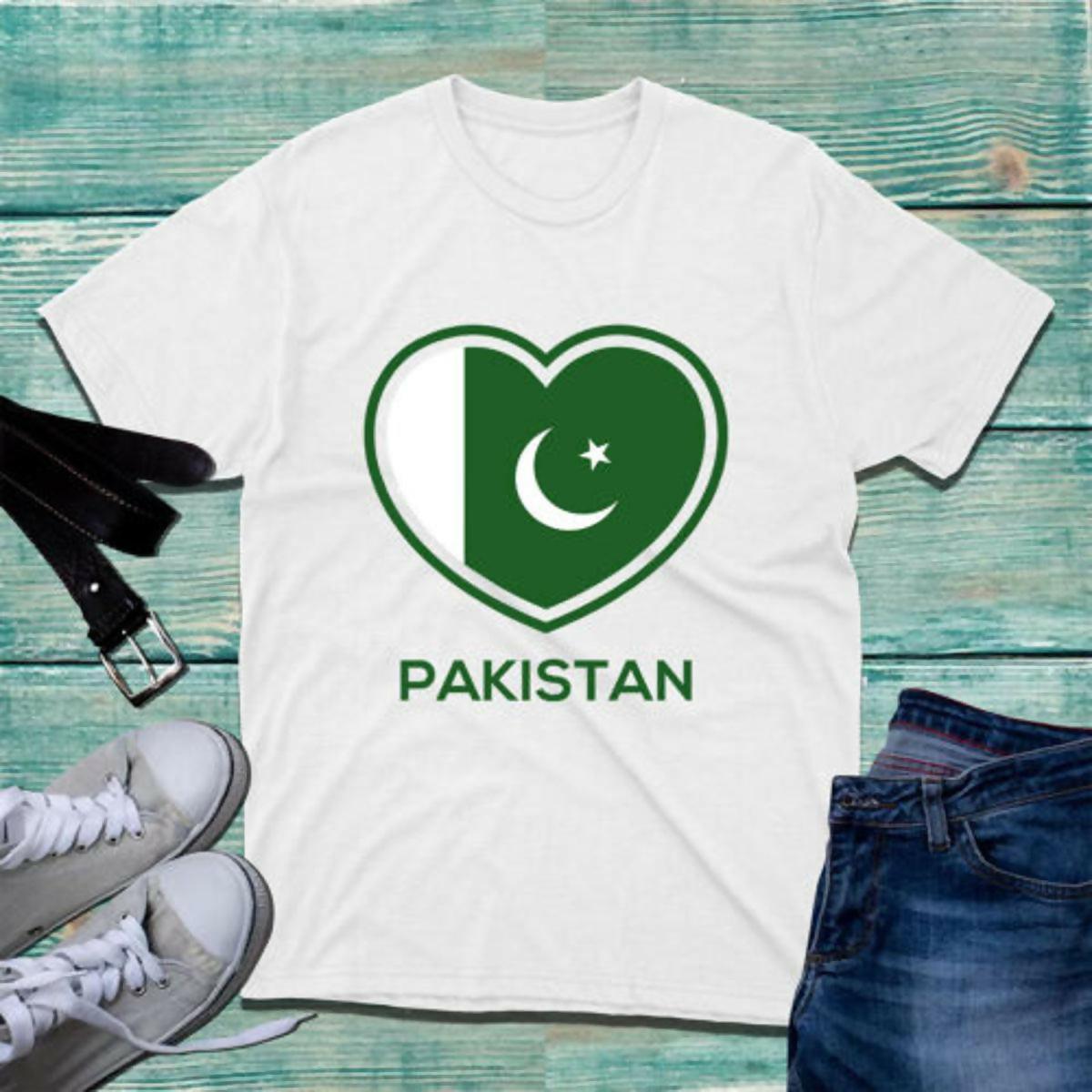 Khanani's Pakistan Independence Day tshirt White cotton tee for 14 August - ValueBox