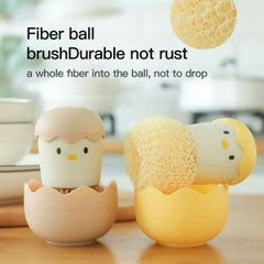 Novelty Cute Egg Kitchen Cleaning Brush Durable Easy-to-clean Fiber Silicone Nylon Bristles - ValueBox