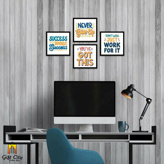 badgeMade by Gift City 672 - Motivational Quotes Frames - Glass Front with Free Print 5x5 inch Home Decoration Picture Gallery for Living Room Bedroom Study Room
