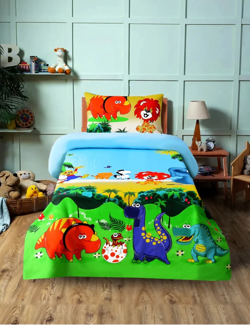 Digital-Printed-Junior-Single-Bed-Sheet-Jangle-Apricot-9861