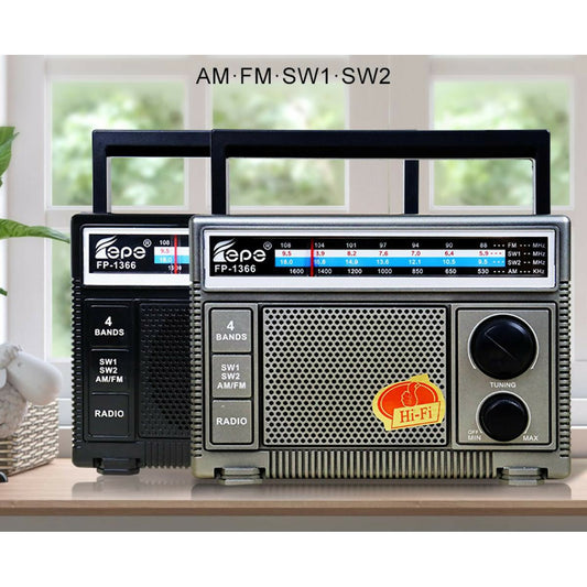 Fepe FP-1366 AM/FM/SW1/SW2 4-Band Radio - ValueBox