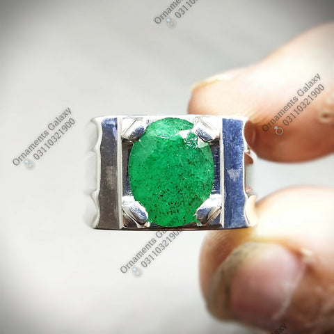 6 CT Ultimate Clear Green Emerald Ring Pure Crystal Decent Quality Emerald Ring Sterling Silver 925 Ring