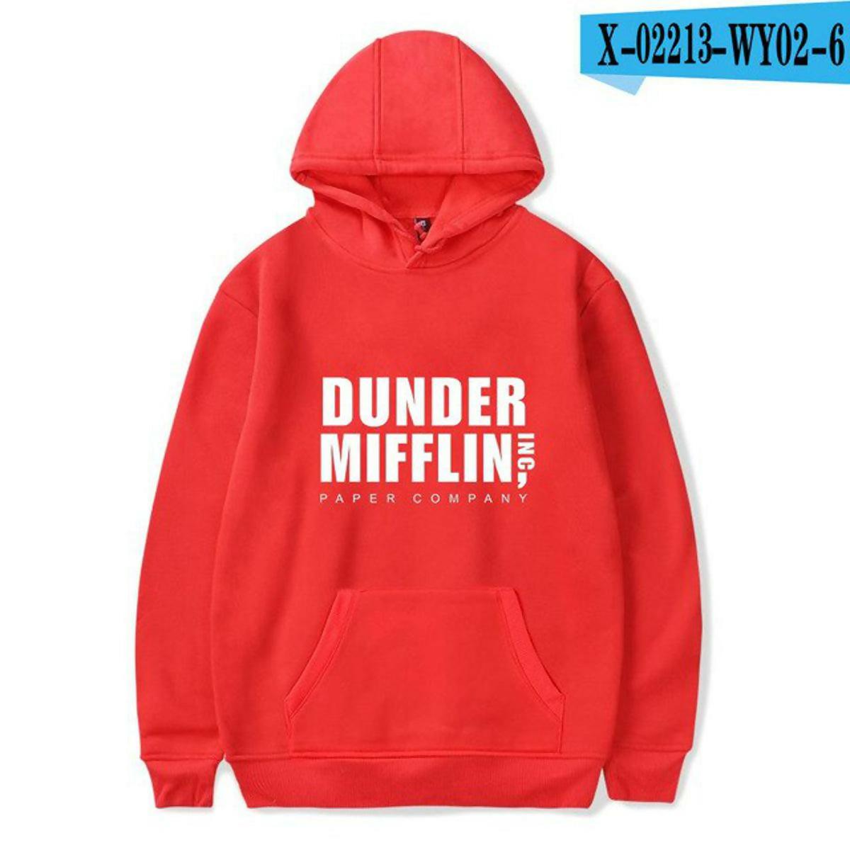 KHANANIS Dunder Mifflin Men Long Sleeve hoodie Pullover hoodies for men - ValueBox