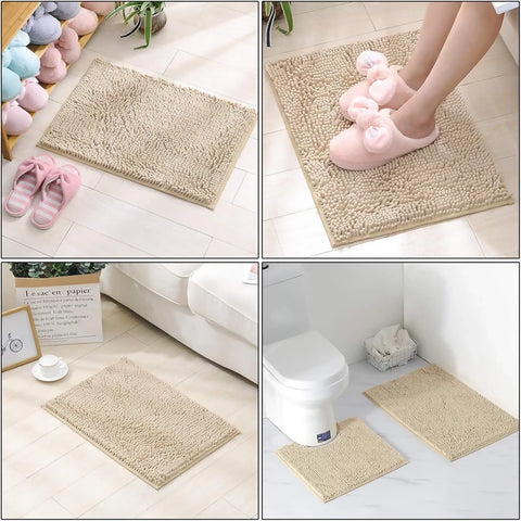 2-PCs-Microfiber-Anti-Slip-Commode-Mat-Set-Beige-Apricot-2572