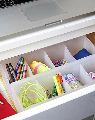 2 Pcs 4 Compartments Drawer Organizer Socks Tie Makeup (L10.5xW3.6xH3.2) Inches - ValueBox