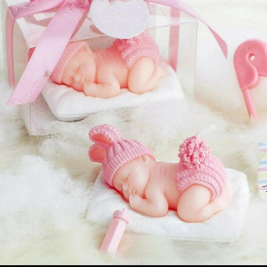 Children's party candle baby shower favor gift--Sleep Baby Smokeless candle kids Cute birthday candle party decoration
