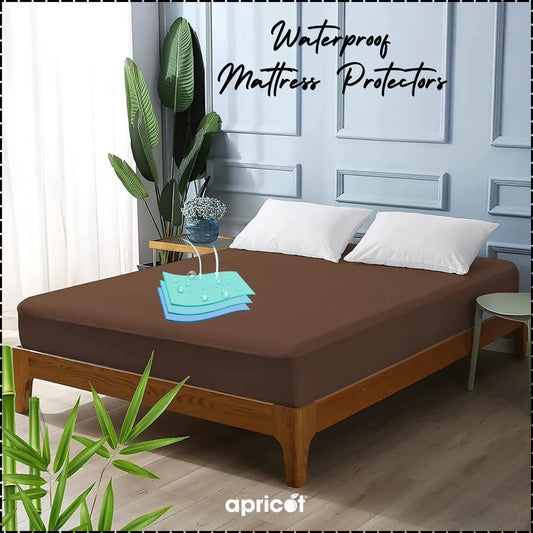 Terry-Waterproof-Mattress-Protector-Brown-Apricot-9589