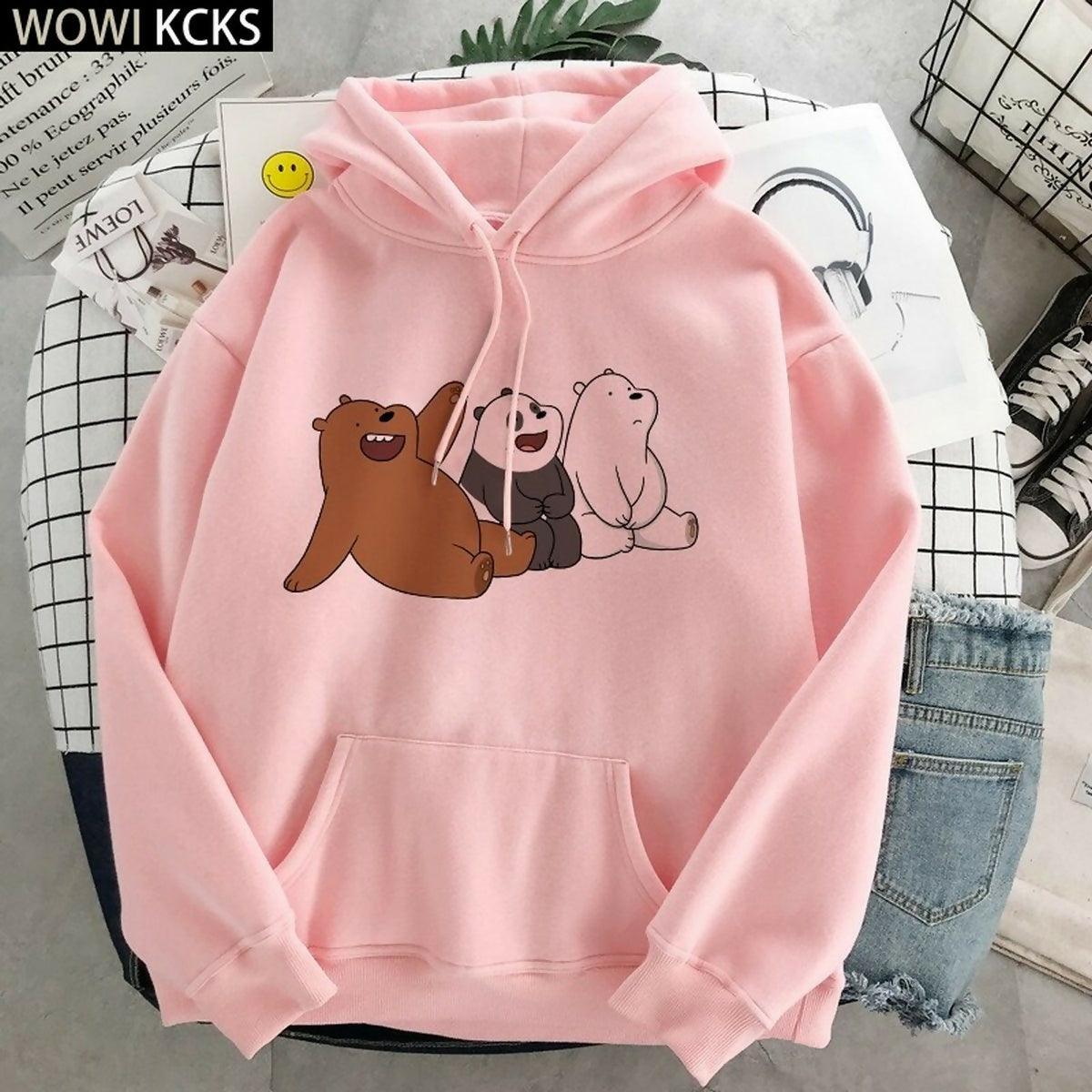 Khanani's Cute beary bears graphic printed hooded hoodie for winters - ValueBox