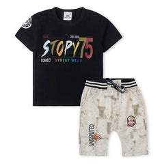 2pcs Adorable Baby Boy's ""King"" Crown Graphic T-Shirt and Shorts Set - Perfect for Casual Wear and Playtime!" - ValueBox