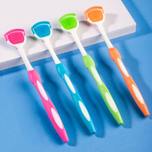 Pack of 4 Tongue Cleaner Scraper Oral Tooth Brush - ValueBox