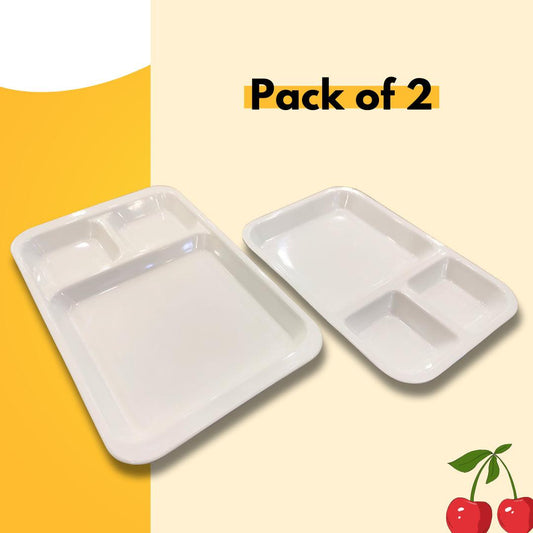 Pack of 2 Creative Three Panel Fruit Platter Set Side Dish Dried Vegetable Snack Storage Box Multi Functional Household Serving Tray Kitchen Tools - ValueBox