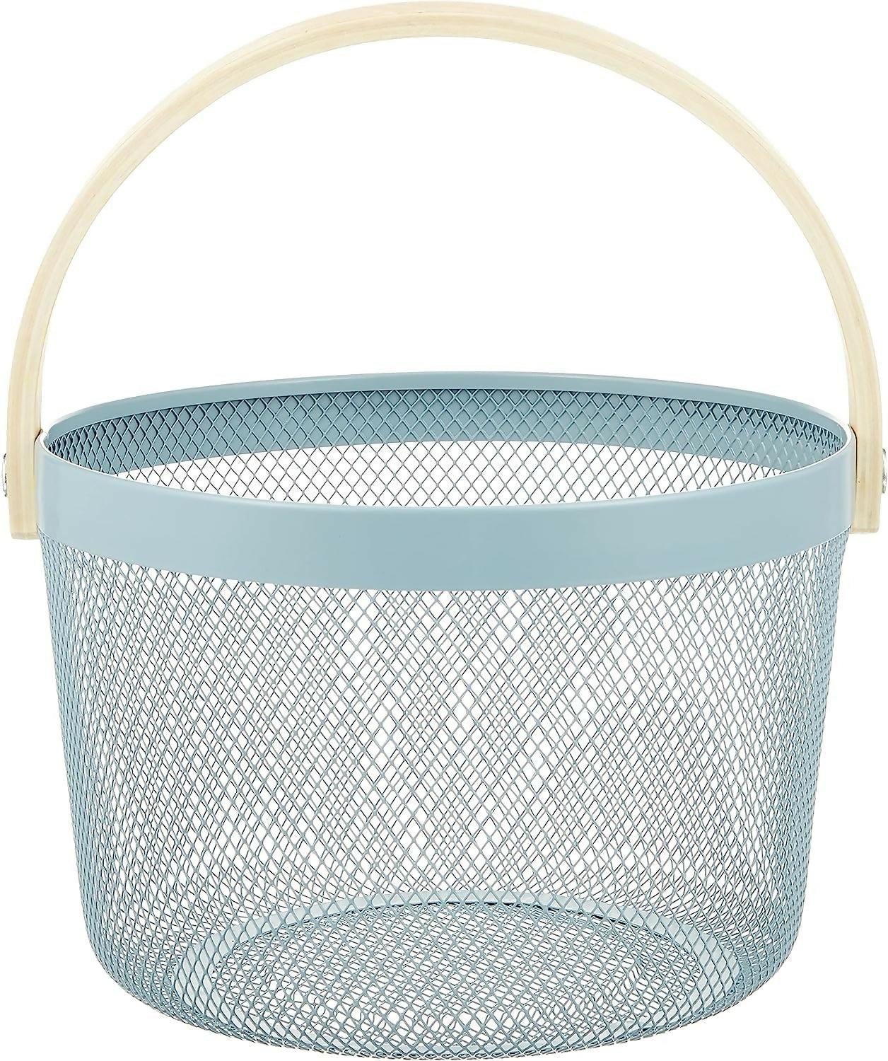 Mesh-Steel-Basket-with-Wooden-Handle-Round-Green-Apricot-5362