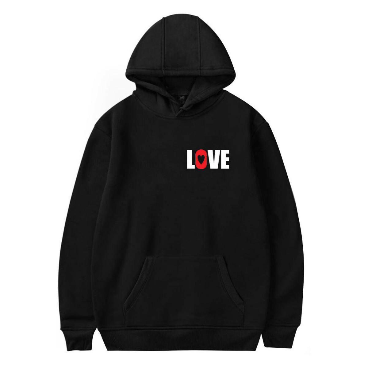 Khanani's Love winters warm printed full sleeves pullover hooded hoodies for men women - ValueBox