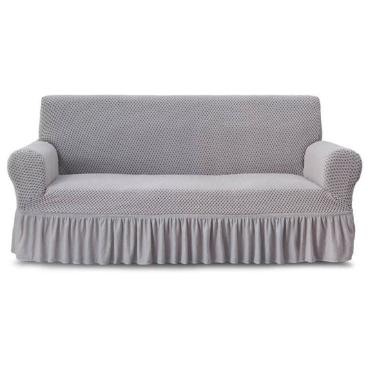 Frill Style Micro Mesh Sofa Cover (Silver Color) - ValueBox