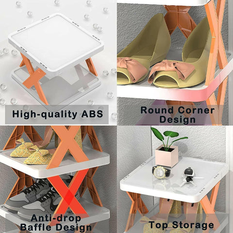 High Quality Foldable X Shape Shoe Rack 5 Layers - ValueBox