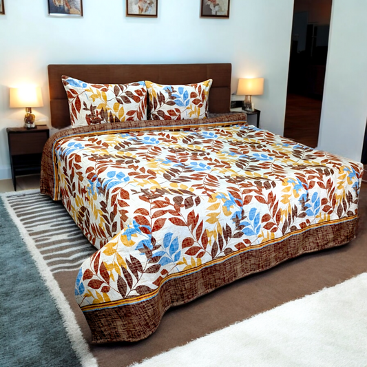 Leaf Design Double Bedsheet