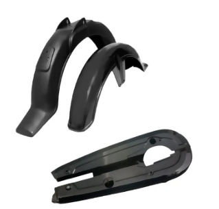 Plastic Mudguard set Black & Black Plastic Chain Cover For All 70Cc Motorcycle Bikes - ValueBox