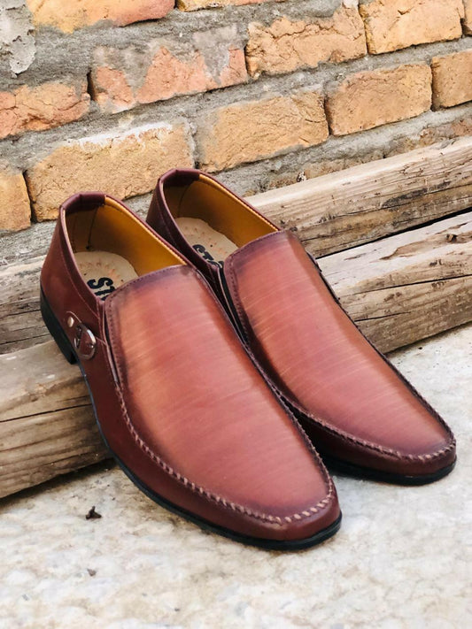 Original Handmade shoes premium quality Brown - ValueBox