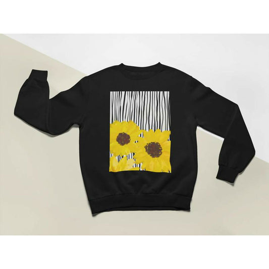 Sunflower art printed pull over long sleeves Sweatshirt for girls - ValueBox