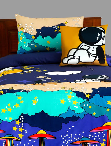 2Pcs-Single-Bed-Sheet-Astronaut-4720-Apricot-5453