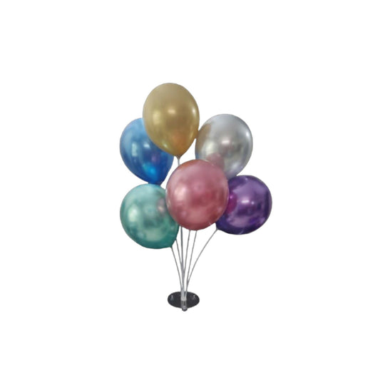 7 Tubes Balloons Holder Column Stand Balloon Stand Kit,Reusable Clear Balloon Holder(7 Balloon Sticks,7 Balloon Cups,1 Balloon Base) Makes Balloons Float Without Helium. for Table, Floor, Centerpiece with Base