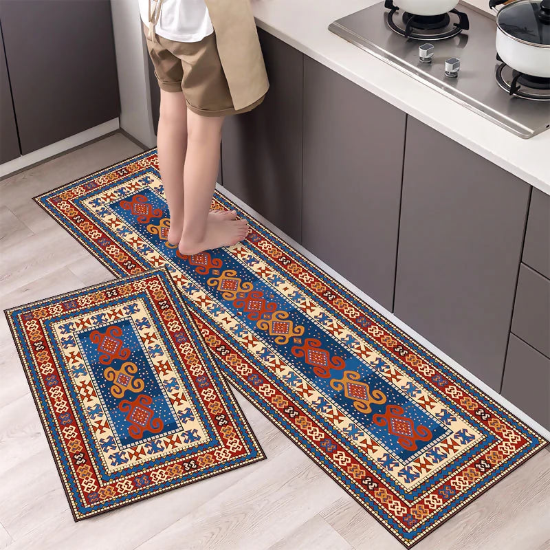 Premium-Padded-Anti-slip-Kitchen-Mat-Set-Balochi-Apricot-3305