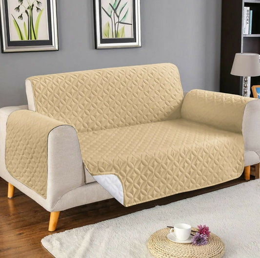 Ultrasonic Quilted Sofa Cover (Skin Golden) - ValueBox