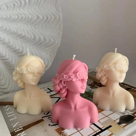 3D Glamour Blindfolded Girl Scented candles for Birthday party , bridal shower , Baby shower