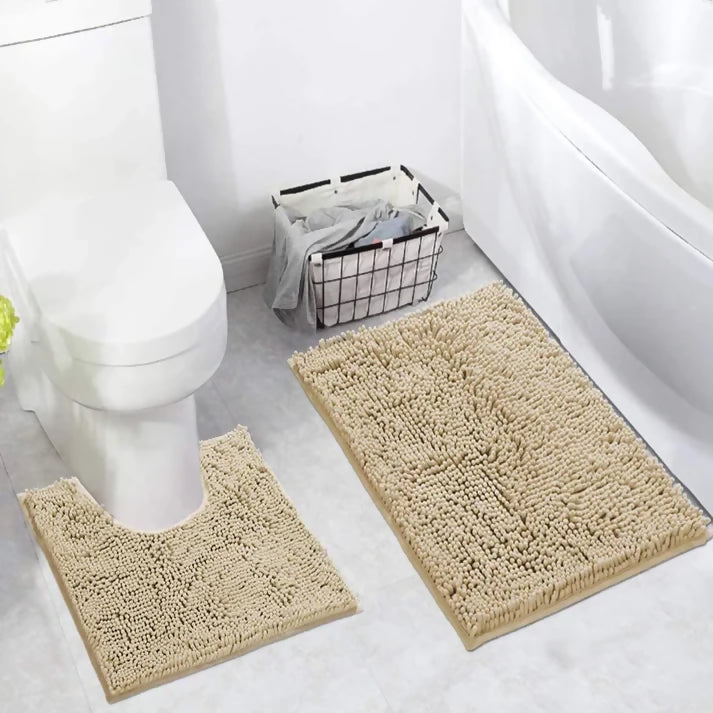 2-PCs-Microfiber-Anti-Slip-Commode-Mat-Set-Beige-Apricot-9891