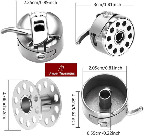 Sewing Tools Bobbins + Bobbin Case for Old Style Household Sewing Machine Sewing SupplieS - ValueBox