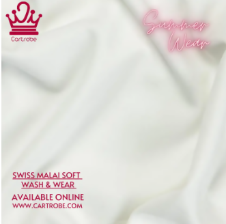 White (Pearl White) Swiss Malai Soft Wash n Wear Men Suit / Shalwar Kameez / Kamiz Shalwar / Kurta Pajama Unstitched Fabric