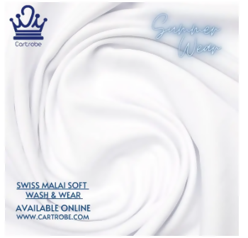 White (Pure White) Swiss Malai Soft Wash n Wear Men Suit / Shalwar Kameez / Kamiz Shalwar / Kurta Pajama Unstitched Fabric - ValueBox