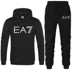 KHANANIS EA7 pullover hooded hoodies trousers for men 2 pc suit - ValueBox
