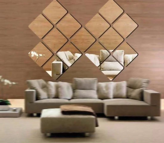 14X Acrylic Hexagon wall decor Mirror (GOLD)