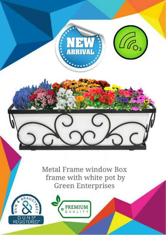 GEP Metal Wall Metal Frame for Garden Walls Décor (window Box)