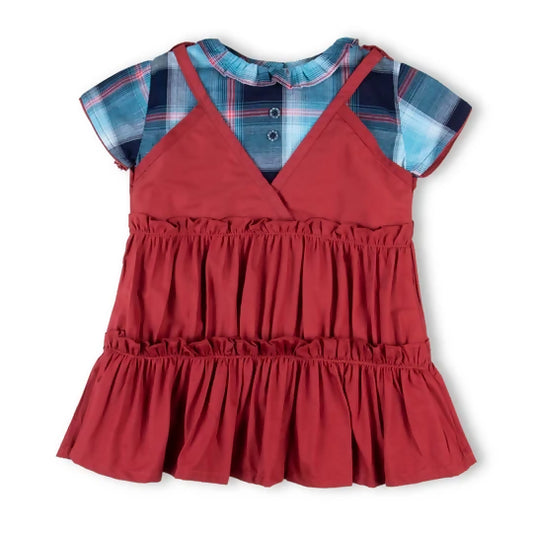 Maroon Ruffle Frock