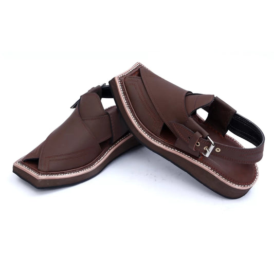 Peshawari Chappal Kaptaan Matte Brown color