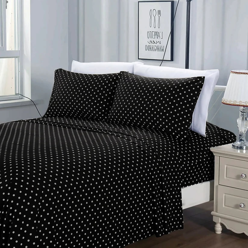 3-PCs-Double-Bed-Sheet-Black-Polka-Apricot-8878