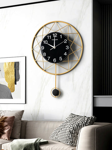 60CM Metal Wall Clock With Pendulum-SA2405-208