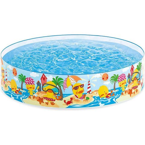 INTEX 58477 - Snapset Duckling Baby Pool For Kids Inflatable Kids Bath Tub For Children - 48 x 10 IN