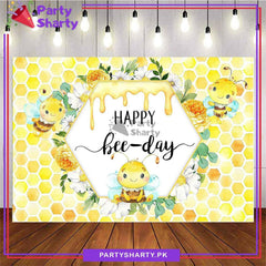 Honey Bee Theme Happy Bee Day Panaflex backdrop For Theme Based Birthday Decoration and Celebration